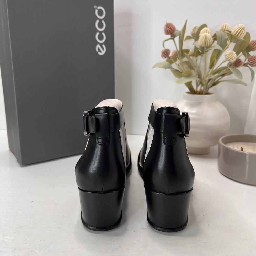 Ecco Shape 35 Wedge Leather Sandal Black 250113 01001 Women 9-9.5 NWB - Picture 4 of 11